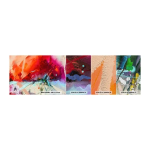 Amostra de papel de parede Premium Canvas - Explosão de luzes e cores - Abstração, Pedaço, Acrílico - 100x30 cm