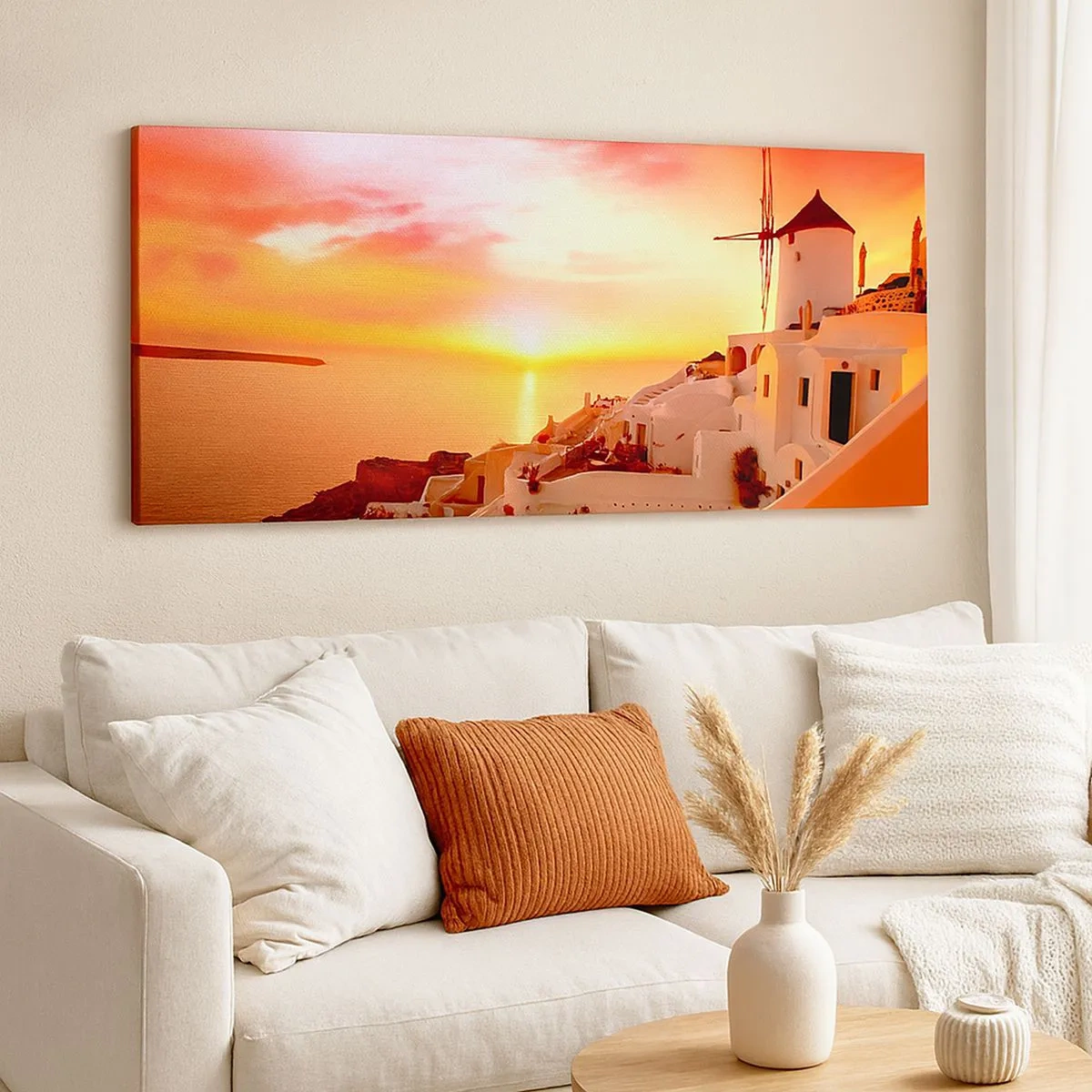 Quadro em tela - Derreter em branco e ouro - 100x40 cm