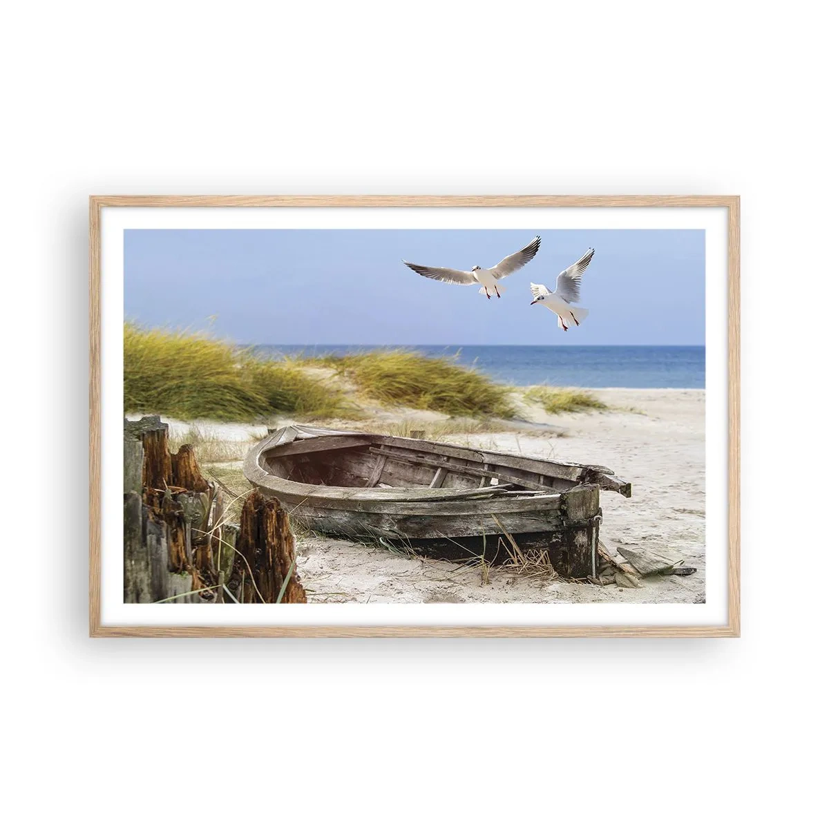 Pôster com moldura de carvalho claro - Banhado pelo vento - 91x61 cm
