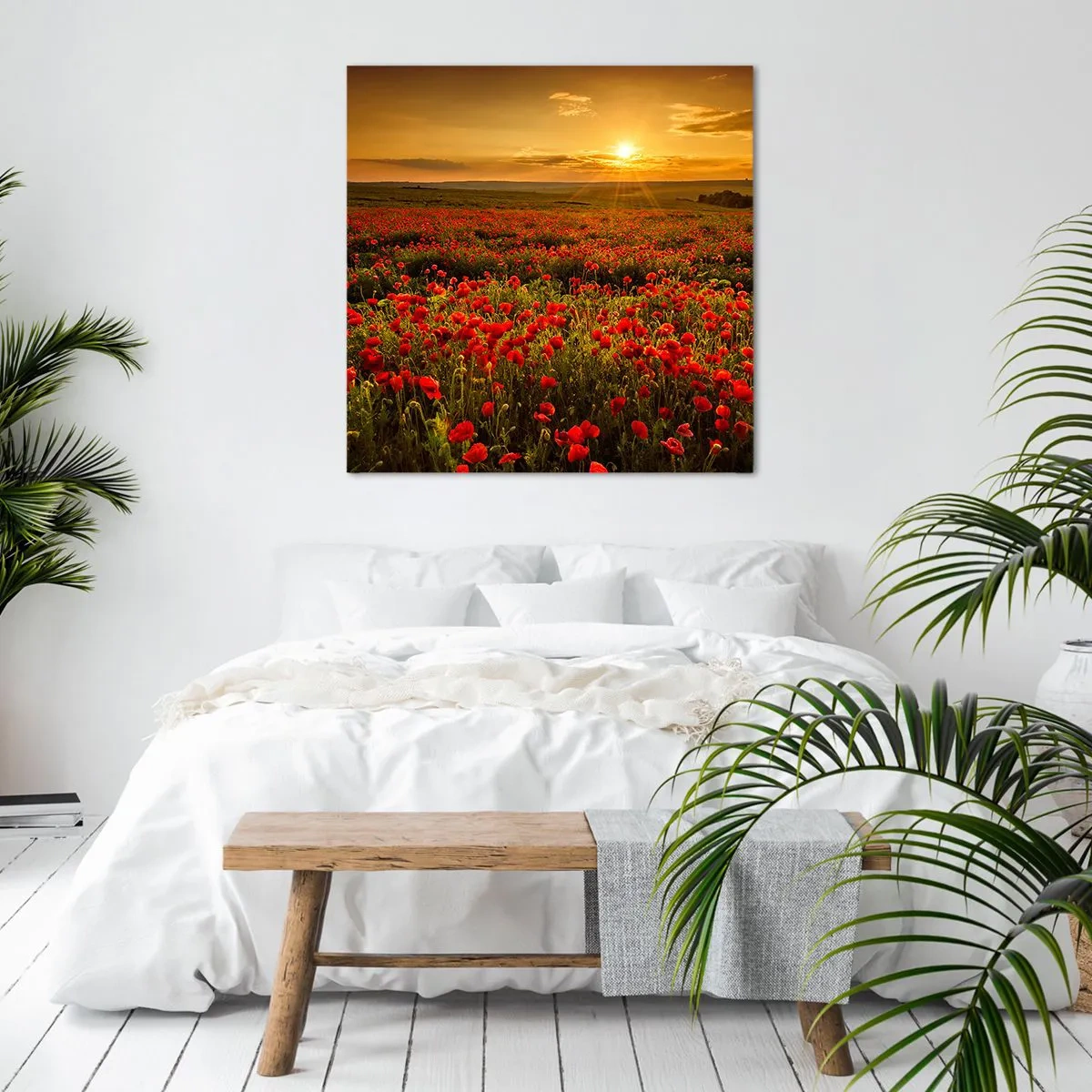 Quadro em tela - Entre o farfalhar da onda de prados, entre o dilúvio das flores - 70x70 cm