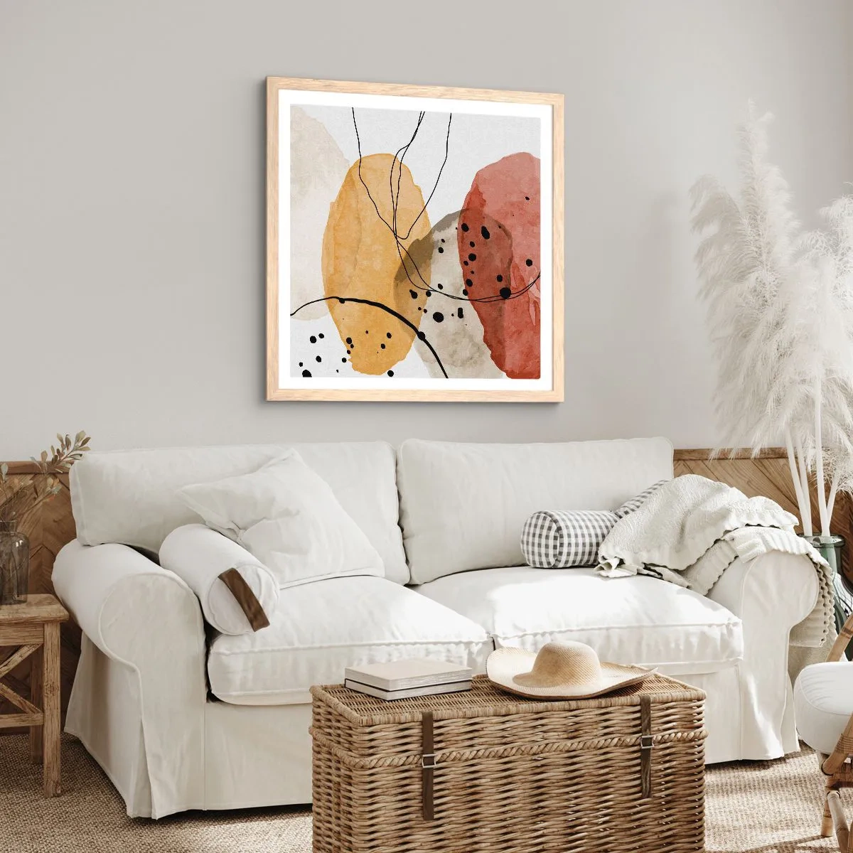 Pôster com moldura de carvalho claro - Como o ar leve e transparente - 30x30 cm