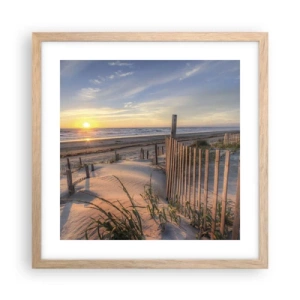 Pôster com moldura de carvalho claro - Brilho e sombra do vento - 40x40 cm