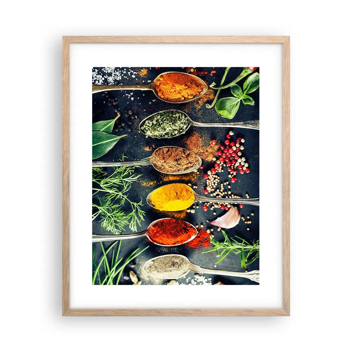 Pôster com moldura de carvalho claro - Magia culinária - 40x50 cm