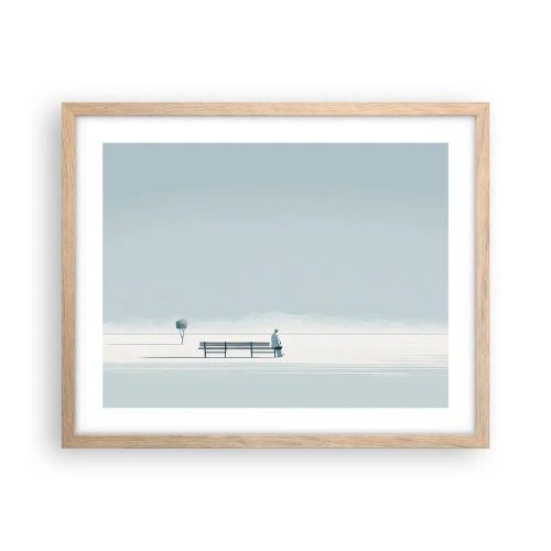 Pôster com moldura de carvalho claro - Sim, estou esperando. - 50x40 cm