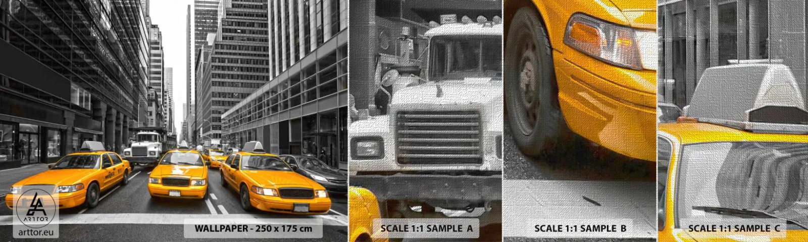 Amostra de papel de parede Premium Canvas - Somos a cor da cidade - Cidade, Nova Iorque, Arquitetura - 100x30 cm