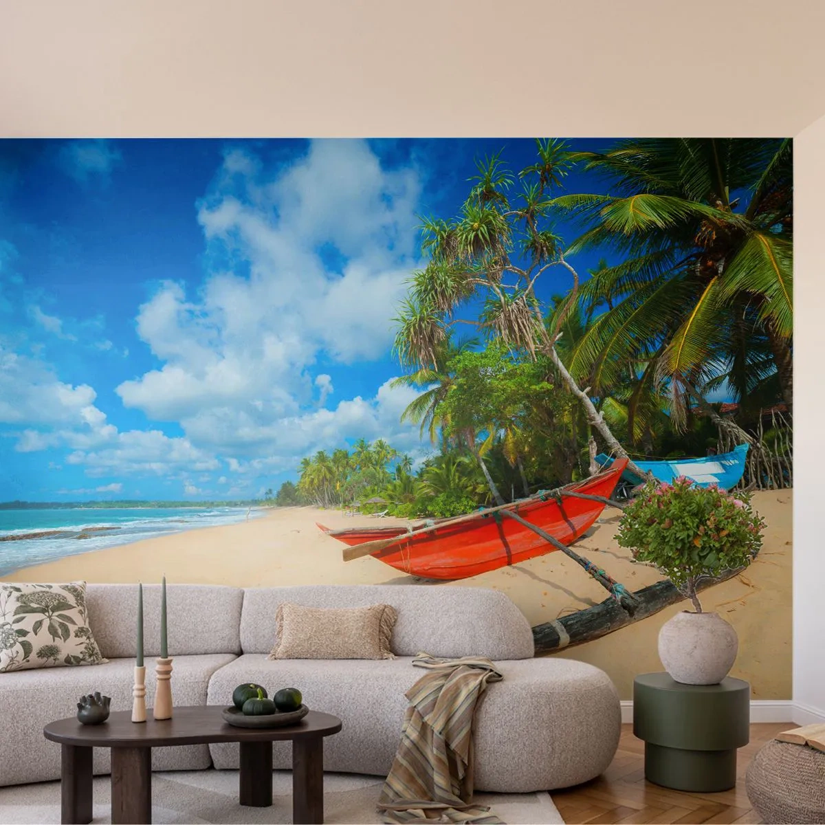 Papel de Parede Premium Sand - O encanto dos trópicos - Paisagem, oceano, Praia Exótica - 100x70 cm