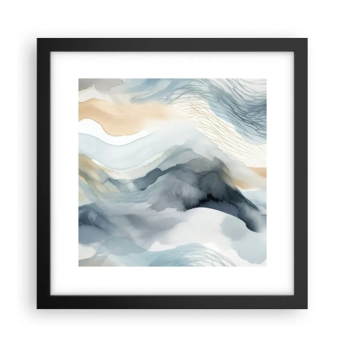 Pôster com moldura preta - Abstração nevada e nebulosa - 30x30 cm