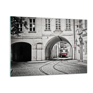 Quadro em vidro - Através do labirinto urbano - 120x80 cm