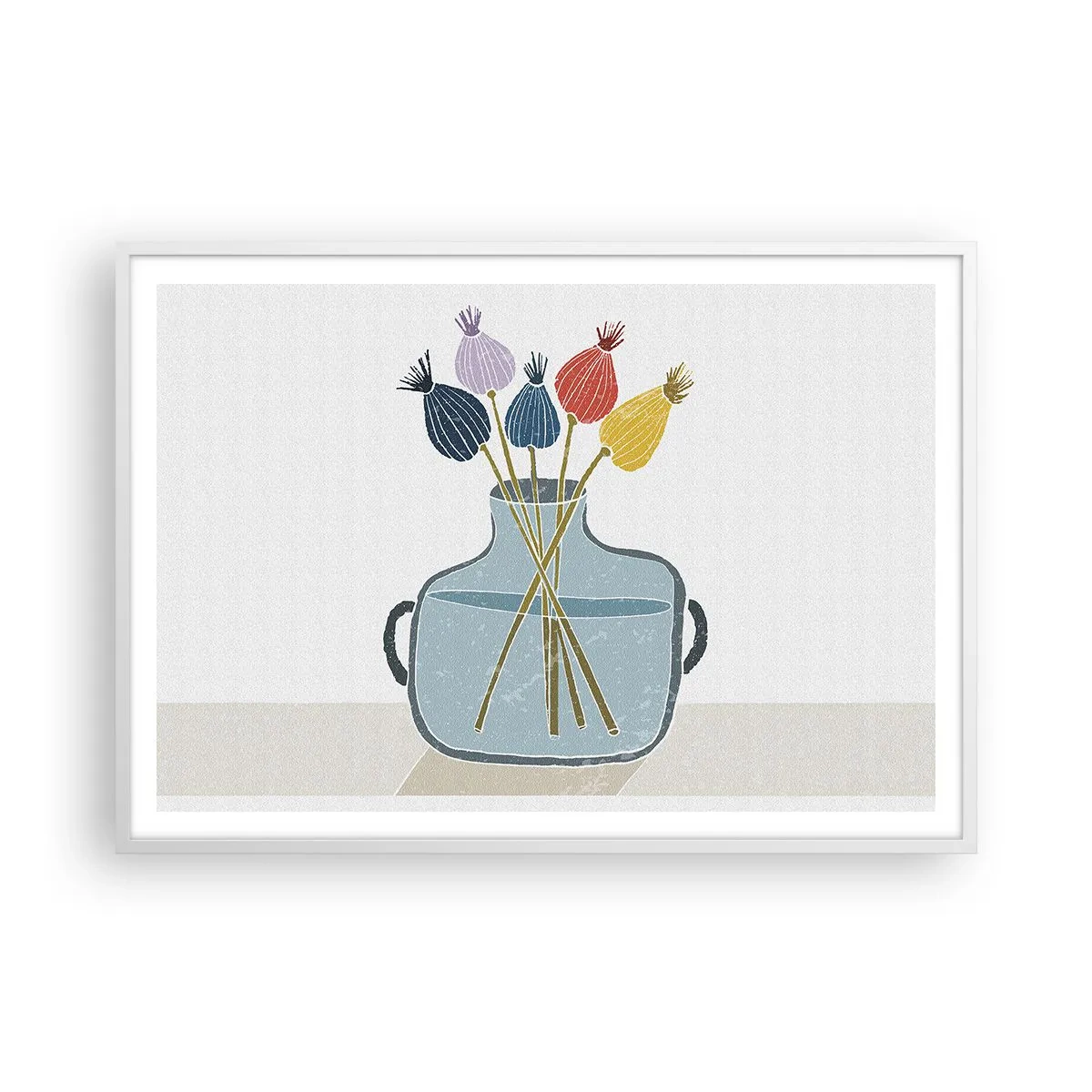 Pôster em moldura branca - Como semeou a papoula - 100x70 cm