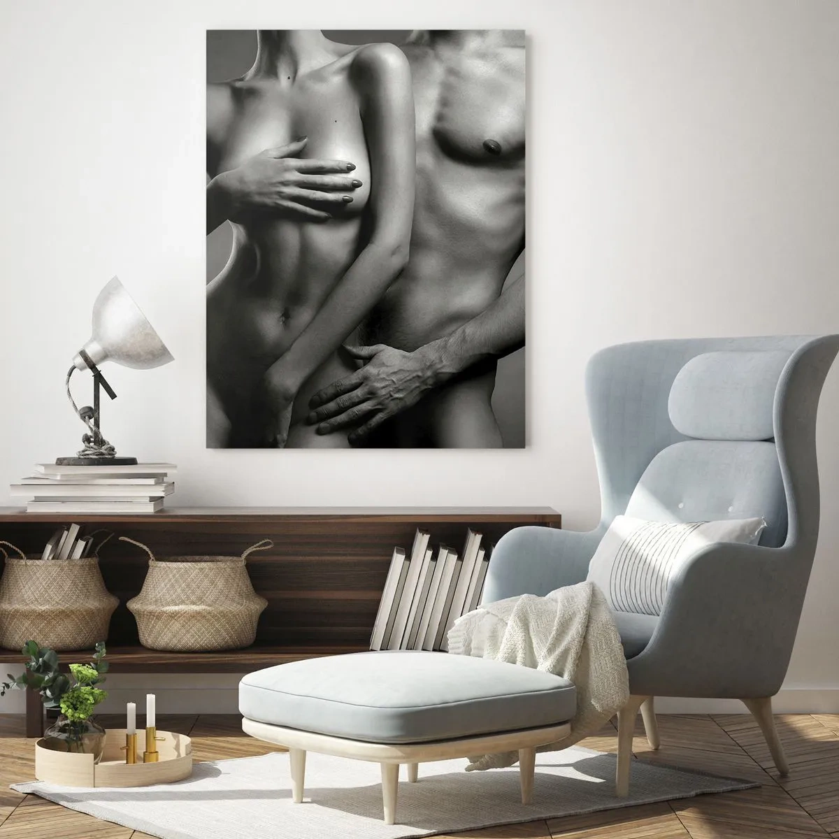 Quadro em vidro - Adão e Eva - 80x120 cm