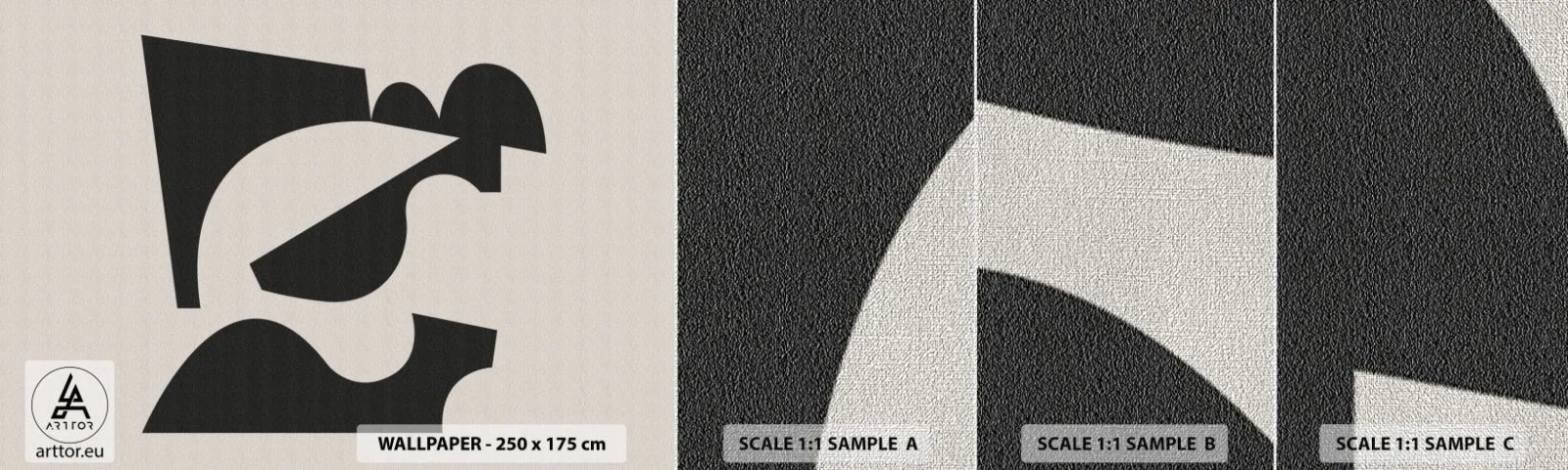 Amostra de papel de parede Premium Canvas - Para automontagem - Abstração, Boho, Minimalismo - 100x30 cm