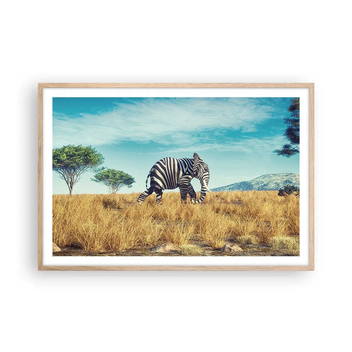 Pôster com moldura de carvalho claro - Cinza não está mais na moda - 91x61 cm