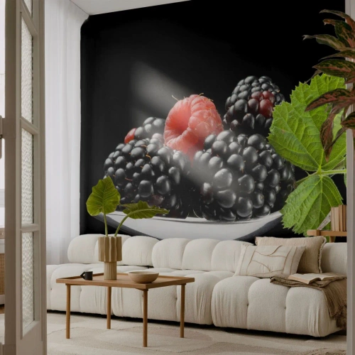 Papel de Parede Standard Eco - Sabor do frescor - Fruta, Amora, Framboesa - 300x210 cm