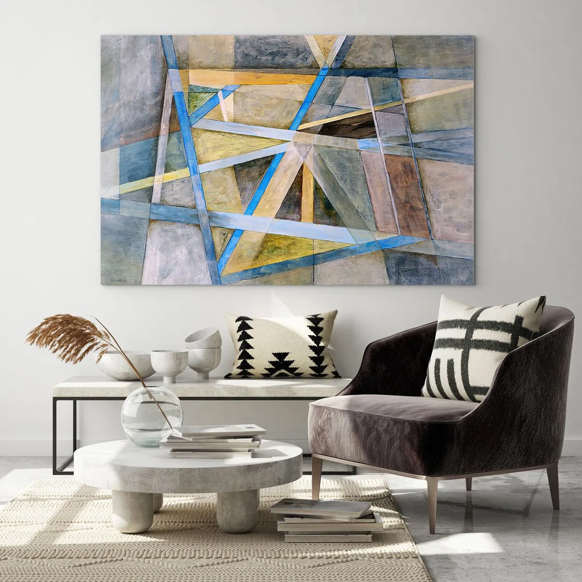 Quadro em vidro - Em linha reta ou na diagonal? - 120x80 cm