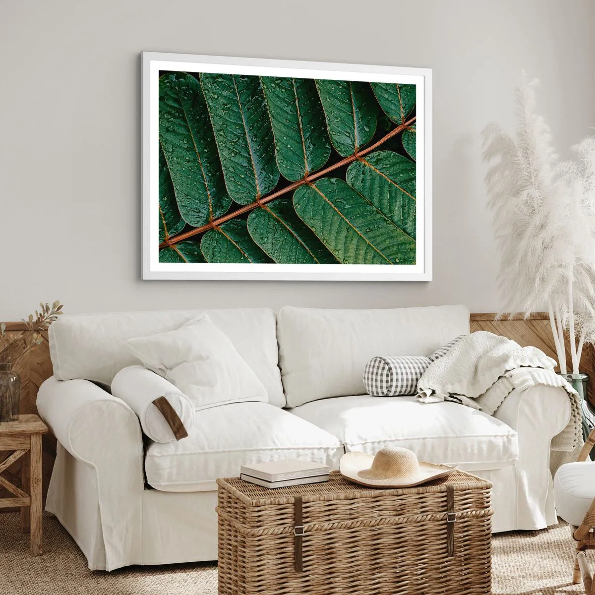 Pôster em moldura branca - Num ritmo verde - 70x50 cm