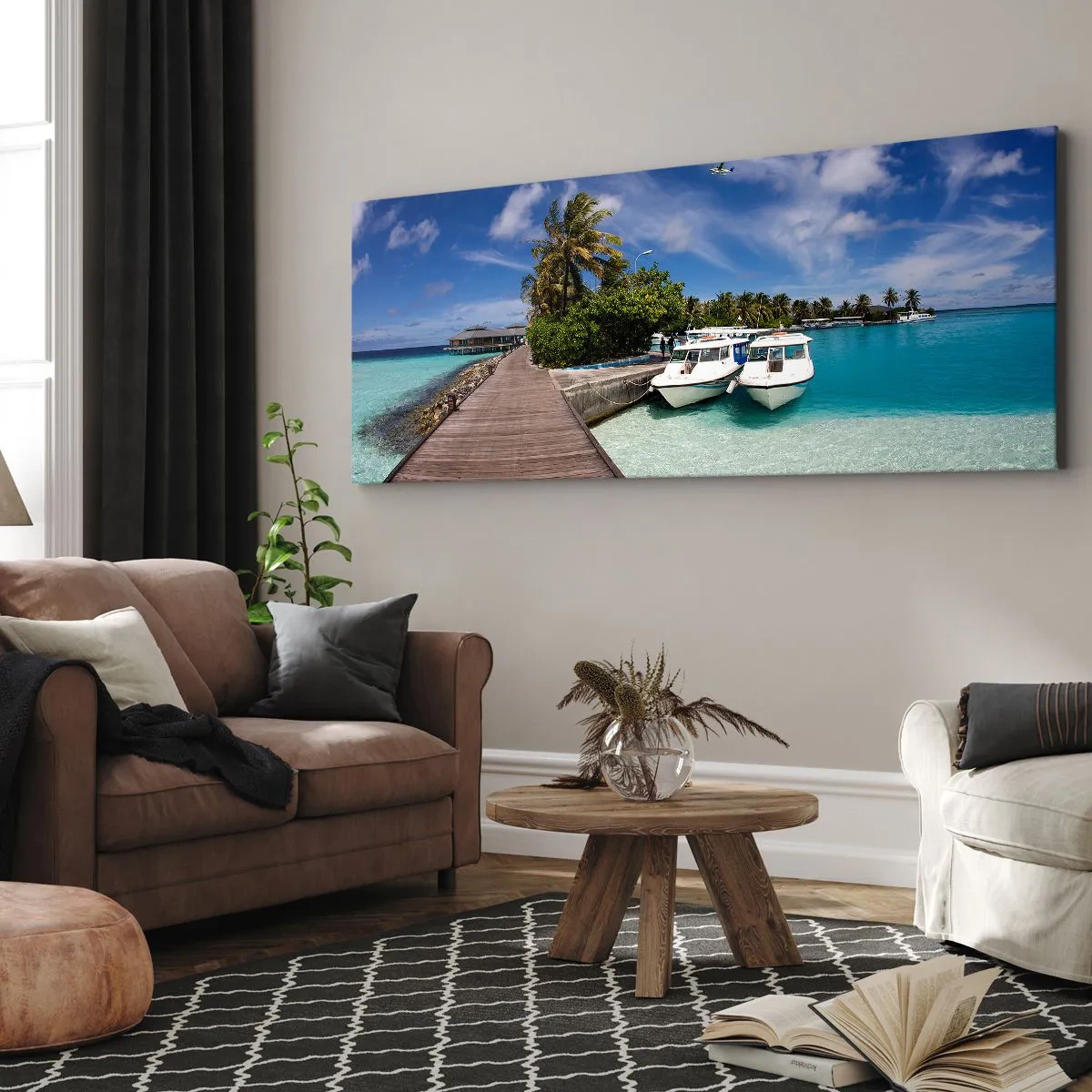 Quadro em tela - No entanto, o paraíso existe - 90x30 cm