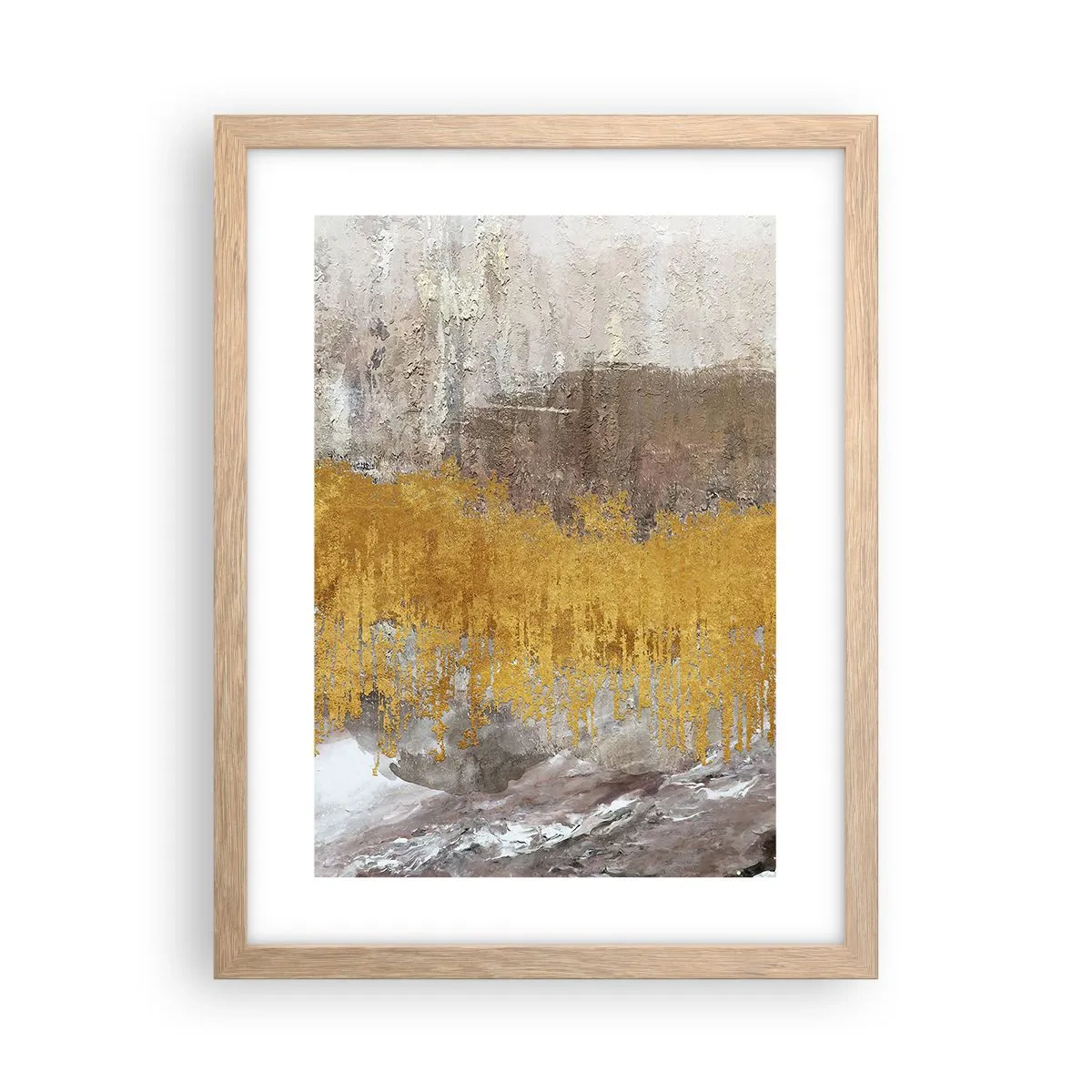 Pôster com moldura de carvalho claro - Uma explosão dourada - 30x40 cm