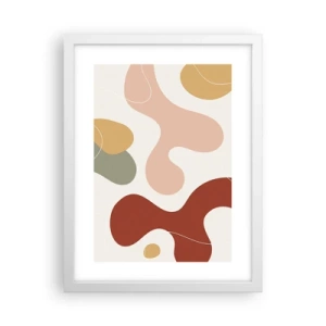 Pôster em moldura branca - Ziguezagues ornamentais - 30x40 cm