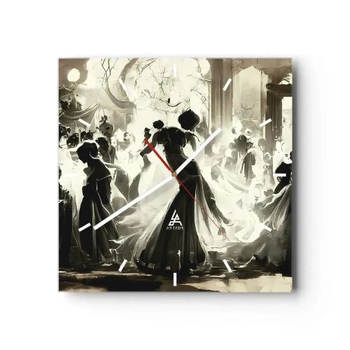 Relógio de parede - Relógio em vidro - O grande baile de máscaras - 30x30 cm