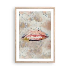 Pôster com moldura de carvalho claro - Desperta os sentidos - 50x70 cm