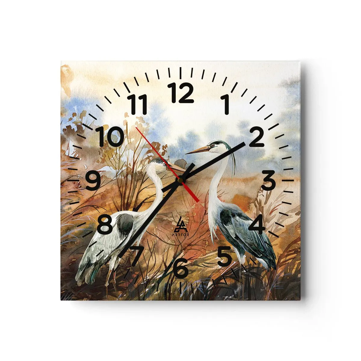 Relógio de parede - Relógio em vidro - Para onde ir no outono? - 30x30 cm
