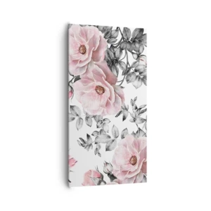 Quadro em tela - Perder-se nas rosas - 65x120 cm
