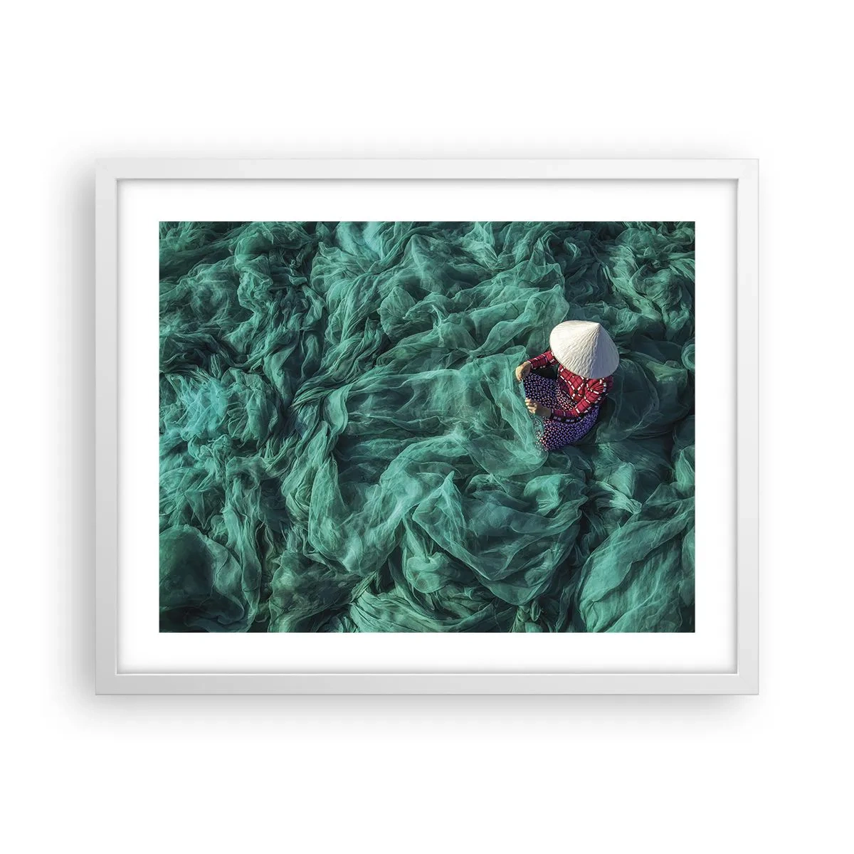 Pôster em moldura branca - Num mar de redes - 50x40 cm
