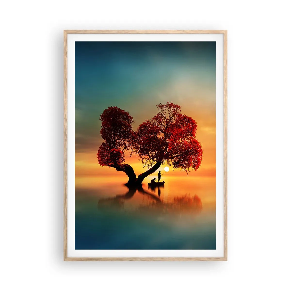 Pôster com moldura de carvalho claro - A distância e o silêncio do mundo - 70x100 cm
