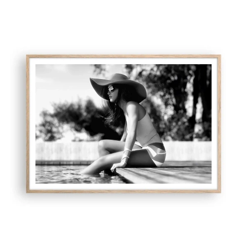 Pôster com moldura de carvalho claro - Sonho de verão - 100x70 cm