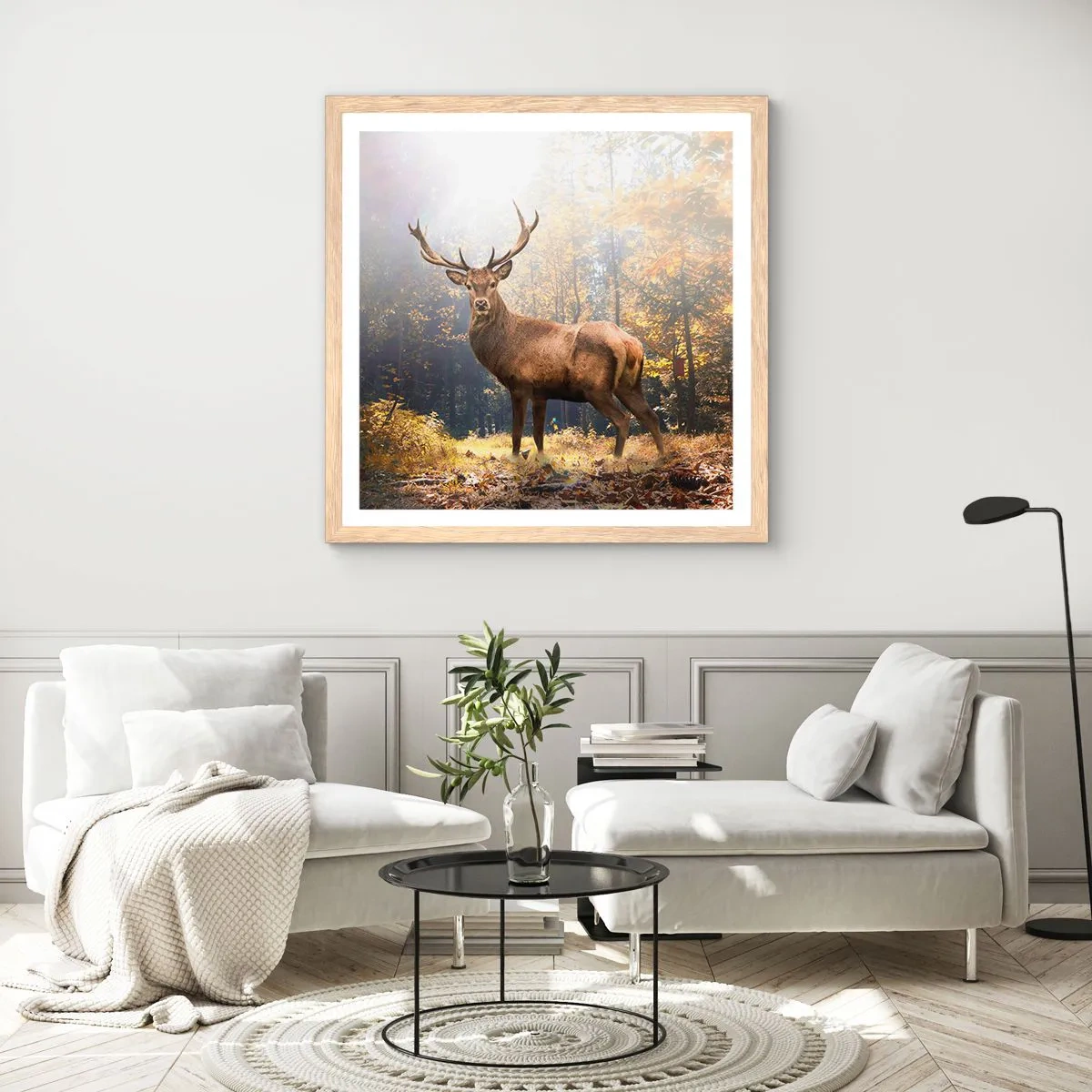 Pôster com moldura de carvalho claro - Em plena majestade - 40x40 cm