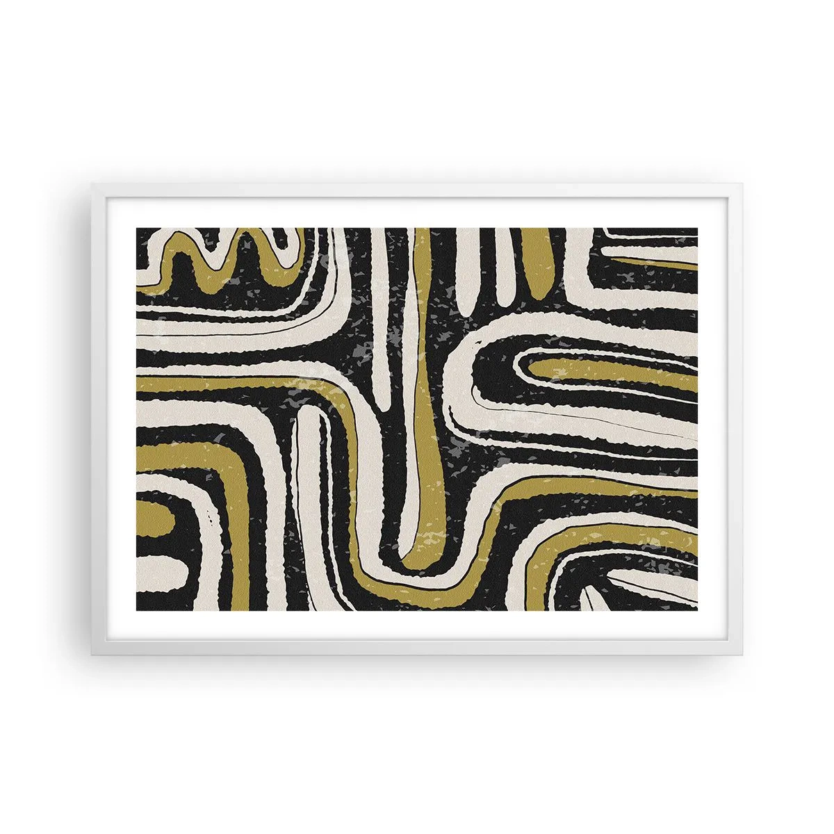 Pôster em moldura branca - Composição: estradas e becos - 70x50 cm