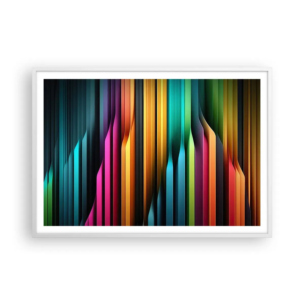 Pôster em moldura branca - Um órgão de luz - 100x70 cm