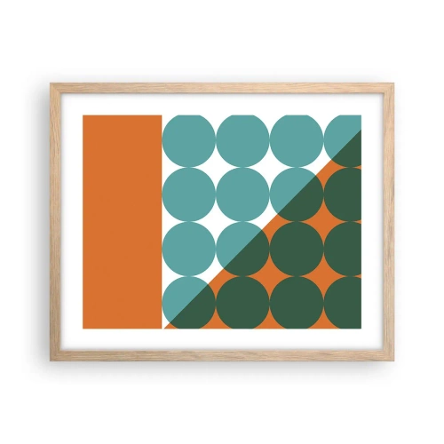 Pôster com moldura de carvalho claro - Para cima e na diagonal - 50x40 cm