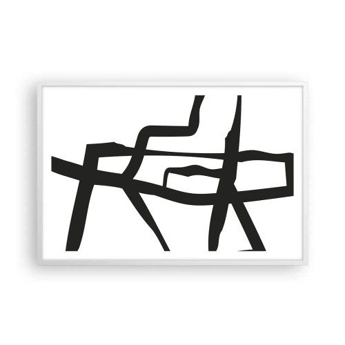 Pôster em moldura branca - Projeto preto e branco - 91x61 cm