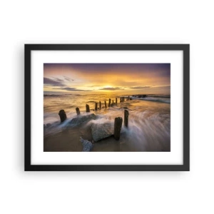 Pôster com moldura preta - A beleza crua do Mar Báltico - 40x30 cm