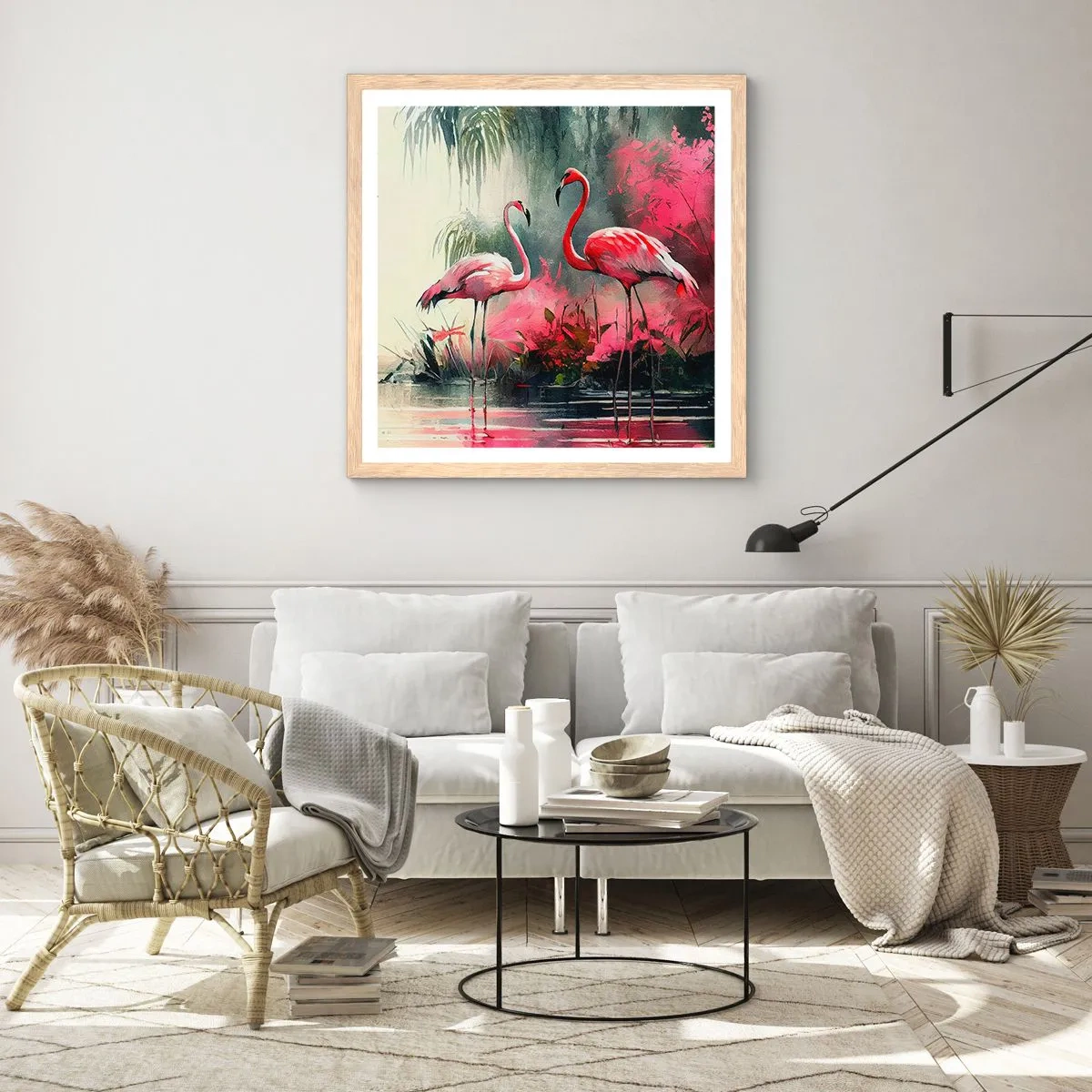 Pôster com moldura de carvalho claro - Uma lição de graça natural - 60x60 cm