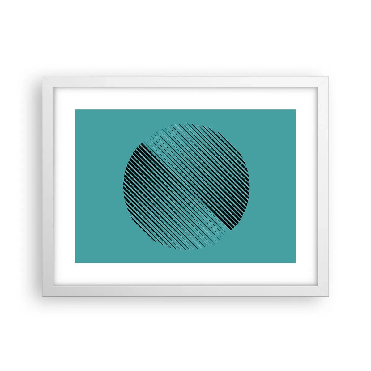 Pôster em moldura branca - Círculo – uma variação geométrica - 40x30 cm
