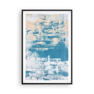 Pôster com moldura preta - Através da estalactite de gelo - 61x91 cm