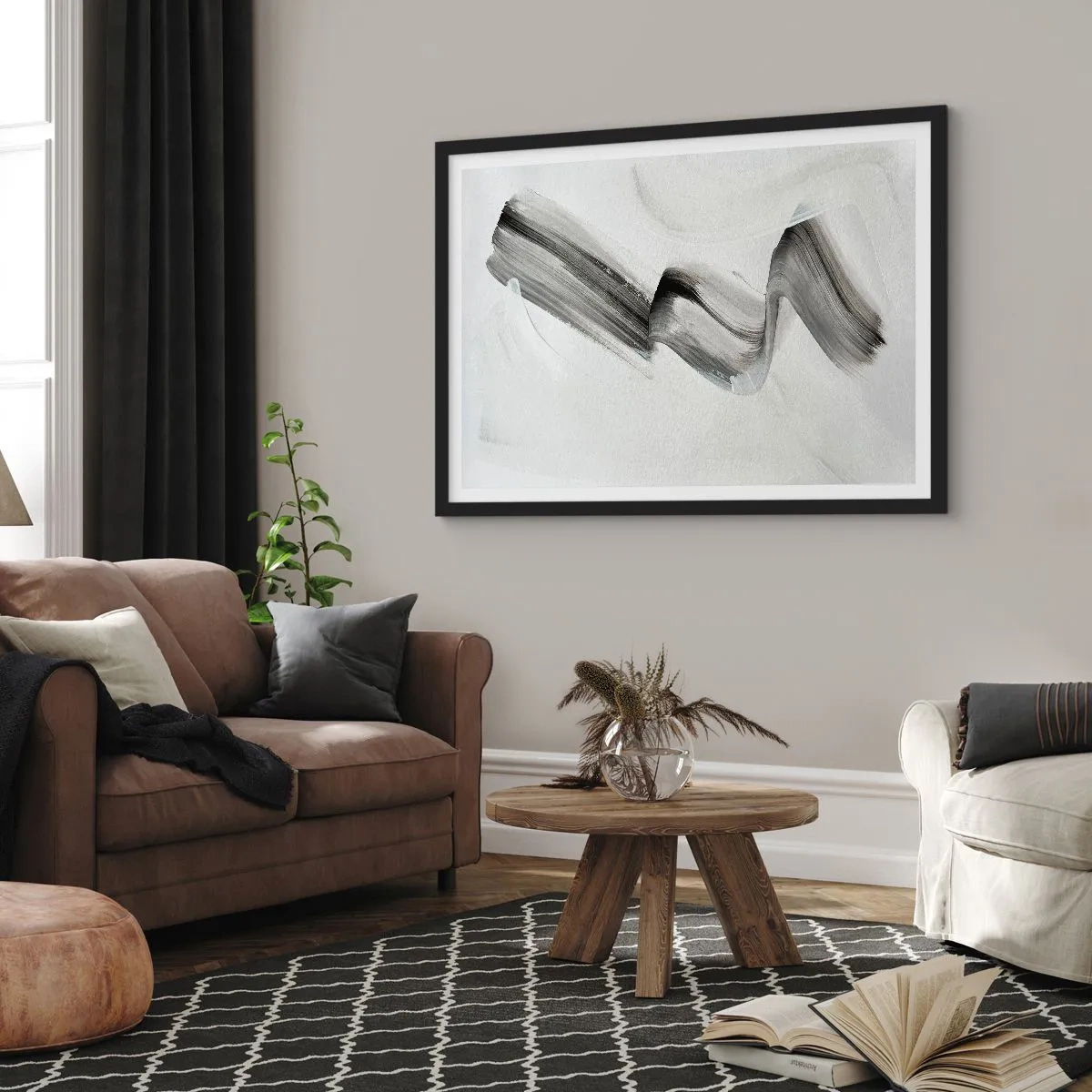 Pôster com moldura preta - Casualmente para se divertir - 100x70 cm