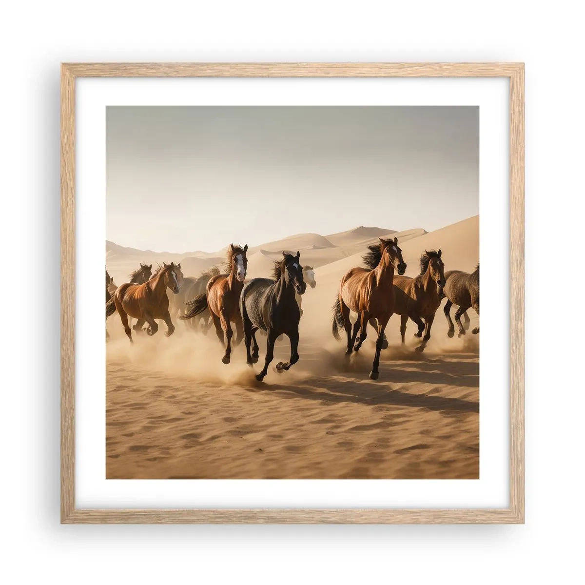 Pôster com moldura de carvalho claro - Livre como o vento - 50x50 cm