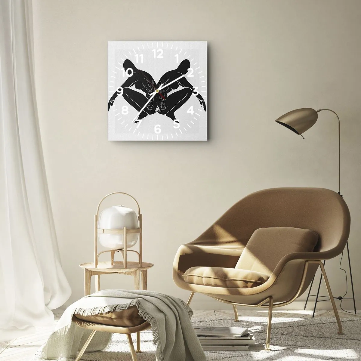 Relógio de parede - Relógio em vidro - Uma alma comum - 30x30 cm