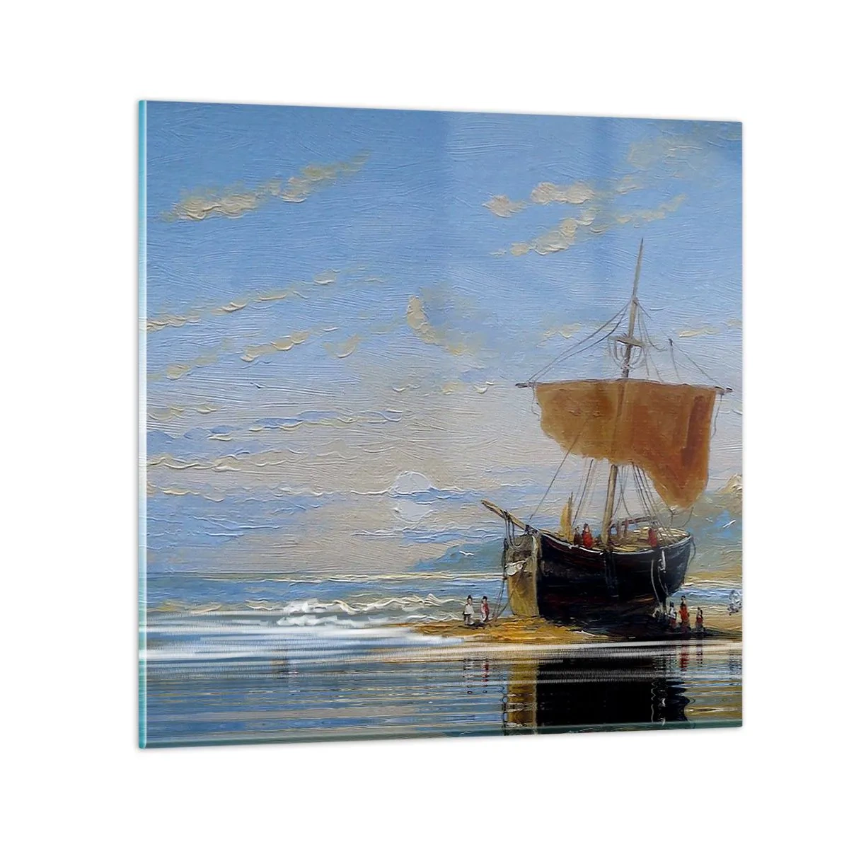 Quadro em vidro - Água, terra, ar - 40x40 cm
