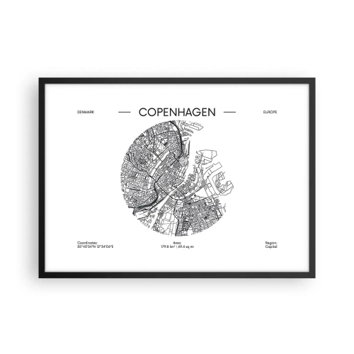 Pôster com moldura preta - Anatomia de Copenhague - 70x50 cm
