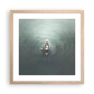 Pôster com moldura de carvalho claro - Através do lago da lua - 40x40 cm