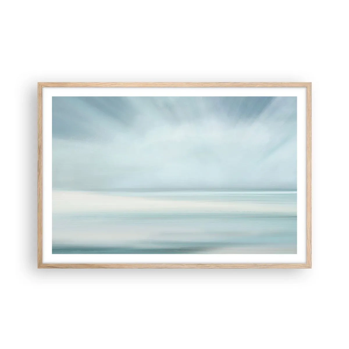 Pôster com moldura de carvalho claro - Paz ao horizonte - 91x61 cm