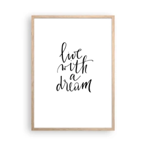 Pôster com moldura de carvalho claro - Of course - 50x70 cm