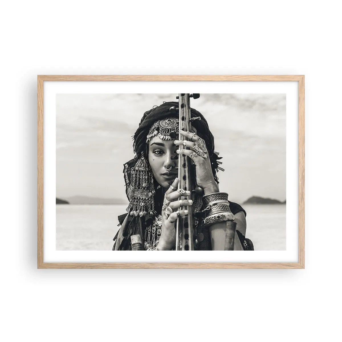 Pôster com moldura de carvalho claro - A própria música oriental - 70x50 cm