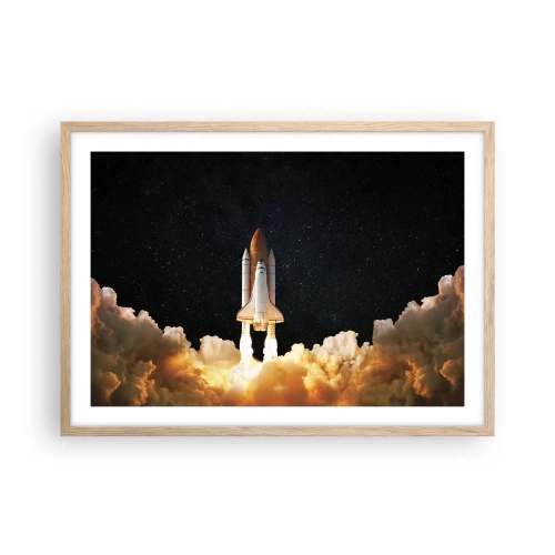 Pôster com moldura de carvalho claro - Ad astra! - 70x50 cm