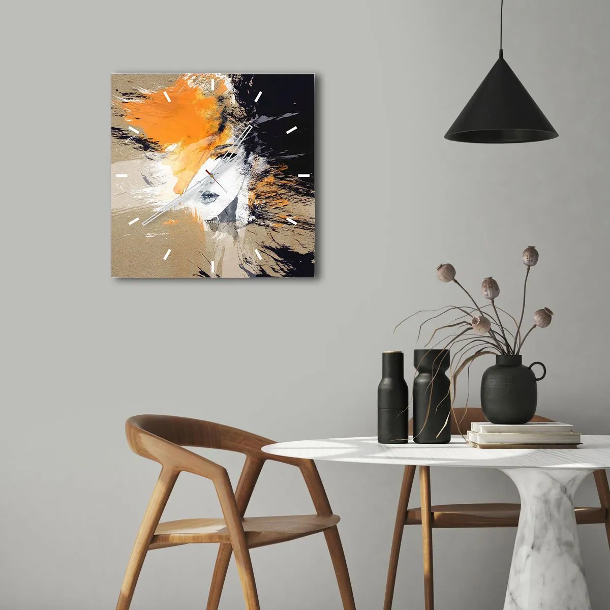 Relógio de parede - Relógio em vidro - E fez-se a luz - 40x40 cm