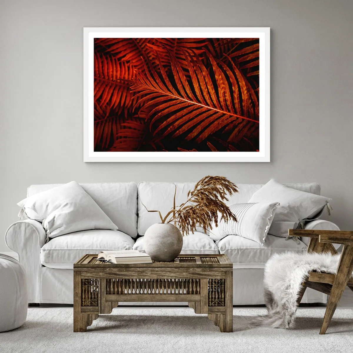 Pôster em moldura branca - O calor da vida - 40x40 cm